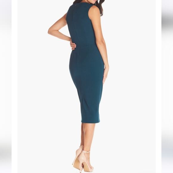 NEW Dress the Population Elle Sweetheart Neck Sheath Midi Dress - Picture 4 of 7